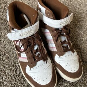 Adidas High-Top Sneakers - Brown and White